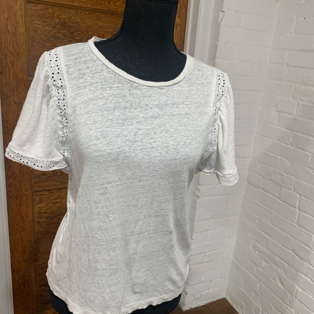 White linen T-shirt J crew small